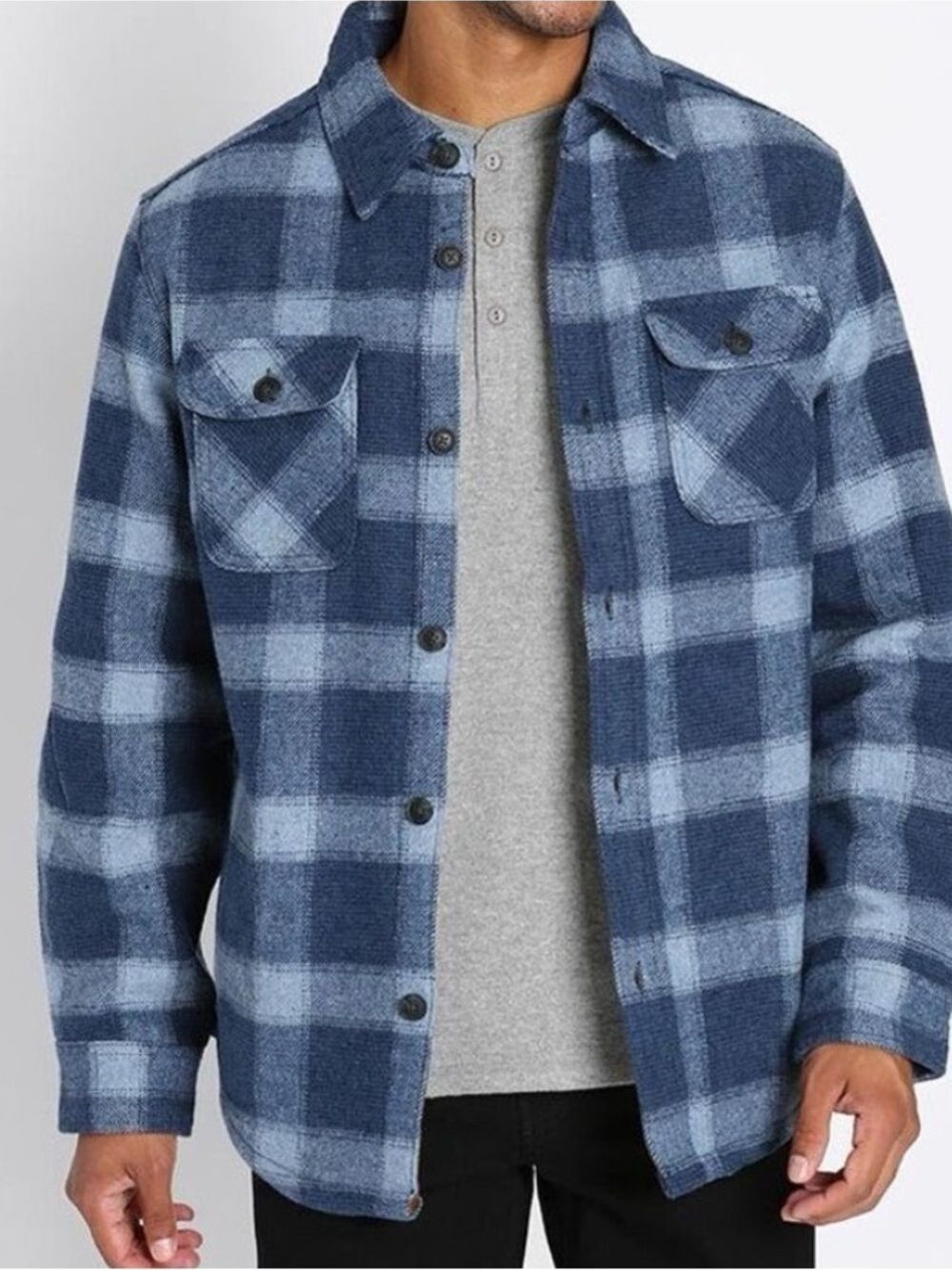 NWT $149 Men’s Jachs New York Blue Plaid Sherpa Lined Wool Blend Jacket …